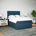 Pat box spring cu saltea, albastru, 140x190 cm, catifea - WALTI WALTI