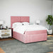 Pat box spring cu saltea, roz, 140x190 cm, catifea - WALTI WALTI