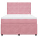 Pat box spring cu saltea, roz, 140x190 cm, catifea - WALTI WALTI