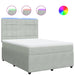Pat box spring cu saltea, gri deschis, 140x190 cm, catifea - WALTI WALTI