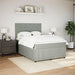Pat box spring cu saltea, gri deschis, 140x190 cm, catifea - WALTI WALTI