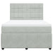 Pat box spring cu saltea, gri deschis, 140x190 cm, catifea - WALTI WALTI