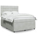 Pat box spring cu saltea, gri deschis, 140x190 cm, catifea - WALTI WALTI