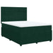 Pat box spring cu saltea, verde închis, 140x190 cm, catifea - WALTI WALTI