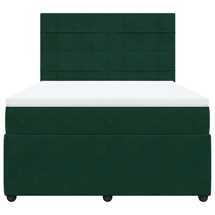 Pat box spring cu saltea, verde închis, 140x190 cm, catifea - WALTI WALTI