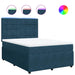 Pat box spring cu saltea, albastru, 140x190 cm, catifea - WALTI WALTI