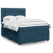 Pat box spring cu saltea, albastru, 140x190 cm, catifea - WALTI WALTI