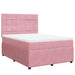Pat box spring cu saltea, roz, 140x190 cm, catifea - WALTI WALTI