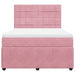 Pat box spring cu saltea, roz, 140x190 cm, catifea - WALTI WALTI