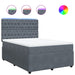 Pat box spring cu saltea, gri închis, 140x190 cm, catifea - WALTI WALTI