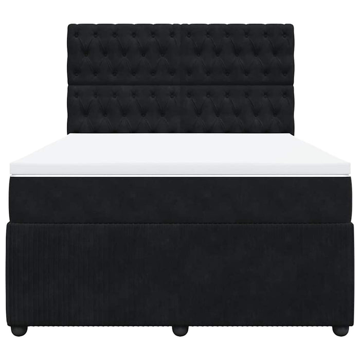 Pat box spring cu saltea, negru, 140x190 cm, catifea - WALTI WALTI