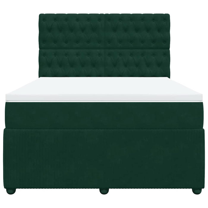 Pat box spring cu saltea, verde închis, 140x190 cm, catifea - WALTI WALTI