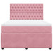 Pat box spring cu saltea, roz, 140x190 cm, catifea - WALTI WALTI