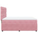 Pat box spring cu saltea, roz, 140x190 cm, catifea - WALTI WALTI