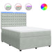 Pat box spring cu saltea, gri deschis, 140x190 cm, catifea - WALTI WALTI