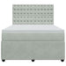 Pat box spring cu saltea, gri deschis, 140x190 cm, catifea - WALTI WALTI