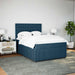 Pat box spring cu saltea, albastru, 140x190 cm, catifea - WALTI WALTI