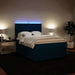 Pat box spring cu saltea, albastru, 140x190 cm, catifea - WALTI WALTI