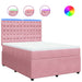 Pat box spring cu saltea, roz, 140x190 cm, catifea - WALTI WALTI