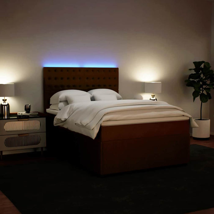Pat box spring cu saltea, roz, 140x190 cm, catifea - WALTI WALTI