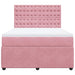 Pat box spring cu saltea, roz, 140x190 cm, catifea - WALTI WALTI