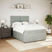 Pat box spring cu saltea, gri deschis, 140x200 cm, catifea - WALTI WALTI