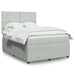 Pat box spring cu saltea, gri deschis, 140x200 cm, catifea - WALTI WALTI