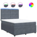 Pat box spring cu saltea, gri închis, 140x200 cm, catifea - WALTI WALTI