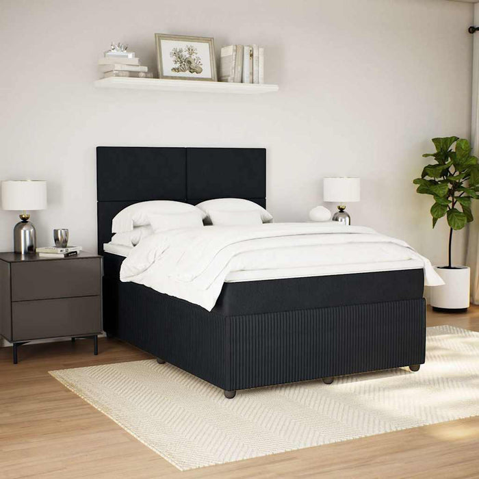 Pat box spring cu saltea, negru, 140x200 cm, catifea - WALTI WALTI