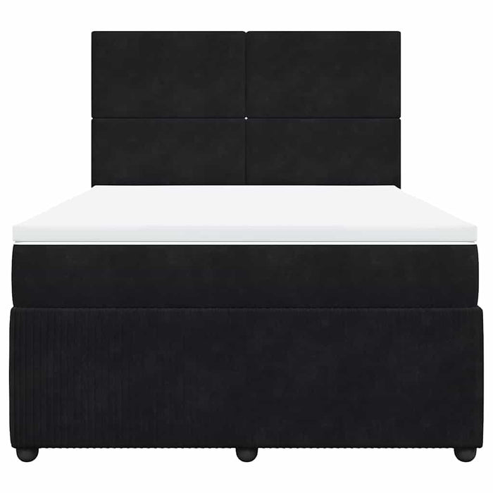 Pat box spring cu saltea, negru, 140x200 cm, catifea - WALTI WALTI