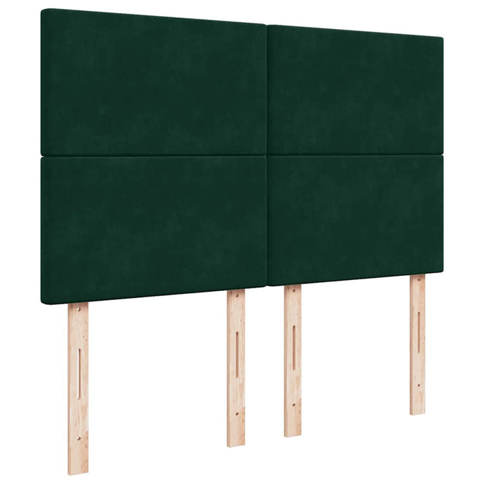 Pat box spring cu saltea, verde închis, 140x200 cm, catifea - WALTI WALTI
