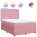 Pat box spring cu saltea, roz, 140x200 cm, catifea - WALTI WALTI