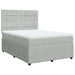 Pat box spring cu saltea, gri deschis, 140x200 cm, catifea - WALTI WALTI