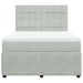 Pat box spring cu saltea, gri deschis, 140x200 cm, catifea - WALTI WALTI