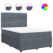 Pat box spring cu saltea, gri închis, 140x200 cm, catifea - WALTI WALTI