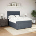 Pat box spring cu saltea, gri închis, 140x200 cm, catifea - WALTI WALTI