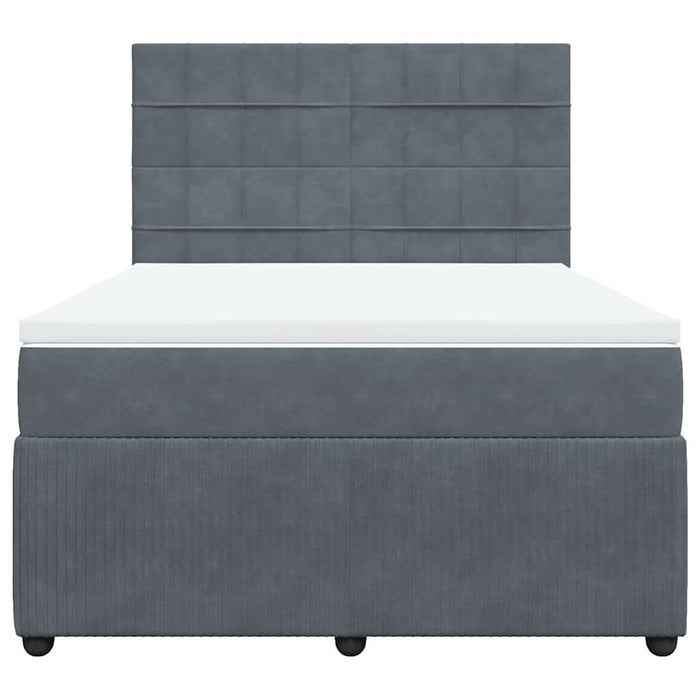 Pat box spring cu saltea, gri închis, 140x200 cm, catifea - WALTI WALTI