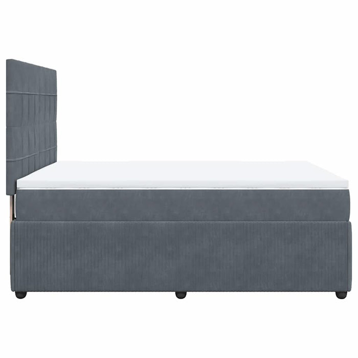 Pat box spring cu saltea, gri închis, 140x200 cm, catifea - WALTI WALTI
