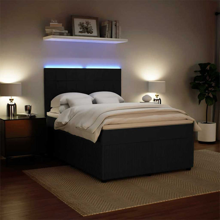 Pat box spring cu saltea, negru, 140x200 cm, catifea - WALTI WALTI