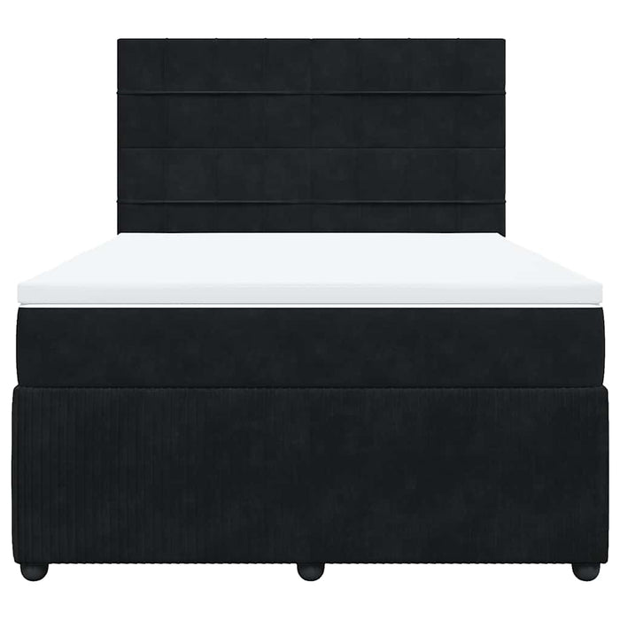 Pat box spring cu saltea, negru, 140x200 cm, catifea - WALTI WALTI
