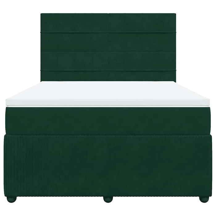 Pat box spring cu saltea, verde închis, 140x200 cm, catifea - WALTI WALTI