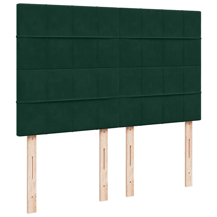 Pat box spring cu saltea, verde închis, 140x200 cm, catifea - WALTI WALTI