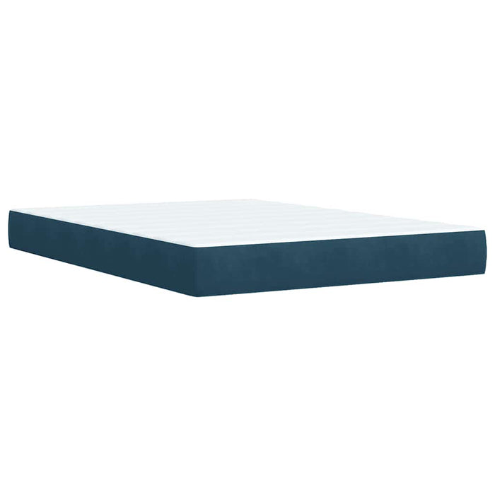 Pat box spring cu saltea, albastru, 140x200 cm, catifea - WALTI WALTI