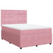 Pat box spring cu saltea, roz, 140x200 cm, catifea - WALTI WALTI