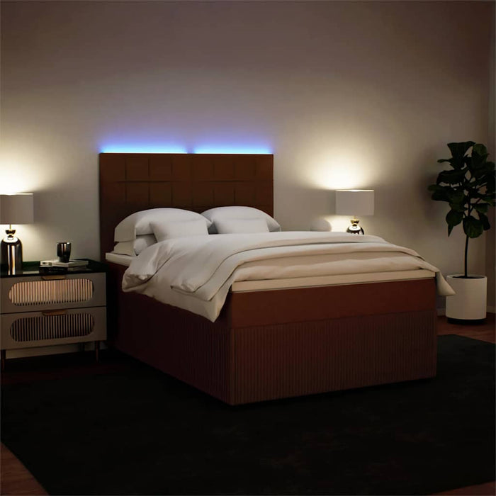Pat box spring cu saltea, roz, 140x200 cm, catifea - WALTI WALTI