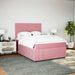 Pat box spring cu saltea, roz, 140x200 cm, catifea - WALTI WALTI