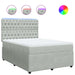 Pat box spring cu saltea, gri deschis, 140x200 cm, catifea - WALTI WALTI