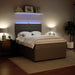Pat box spring cu saltea, gri deschis, 140x200 cm, catifea - WALTI WALTI
