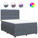 Pat box spring cu saltea, gri închis, 140x200 cm, catifea - WALTI WALTI