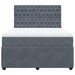 Pat box spring cu saltea, gri închis, 140x200 cm, catifea - WALTI WALTI